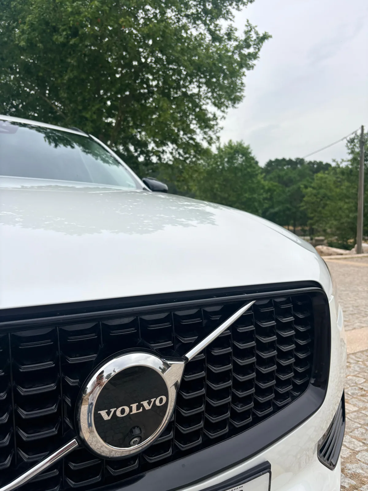 Detalhe da grelha do Volvo XC90 T8 2023